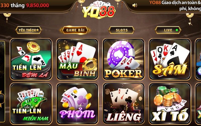 Đánh liêng đổi thưởng YO88