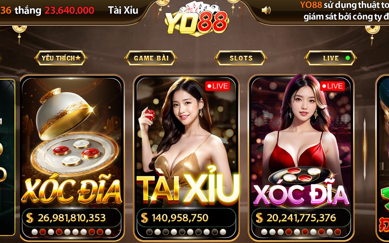 Xóc đĩa đổi thưởng online YO88