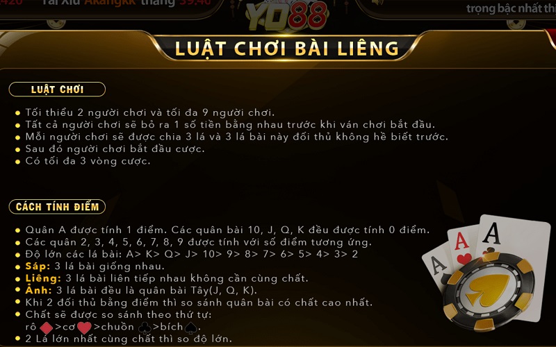 luật chơi bài liêng đổi thưởng